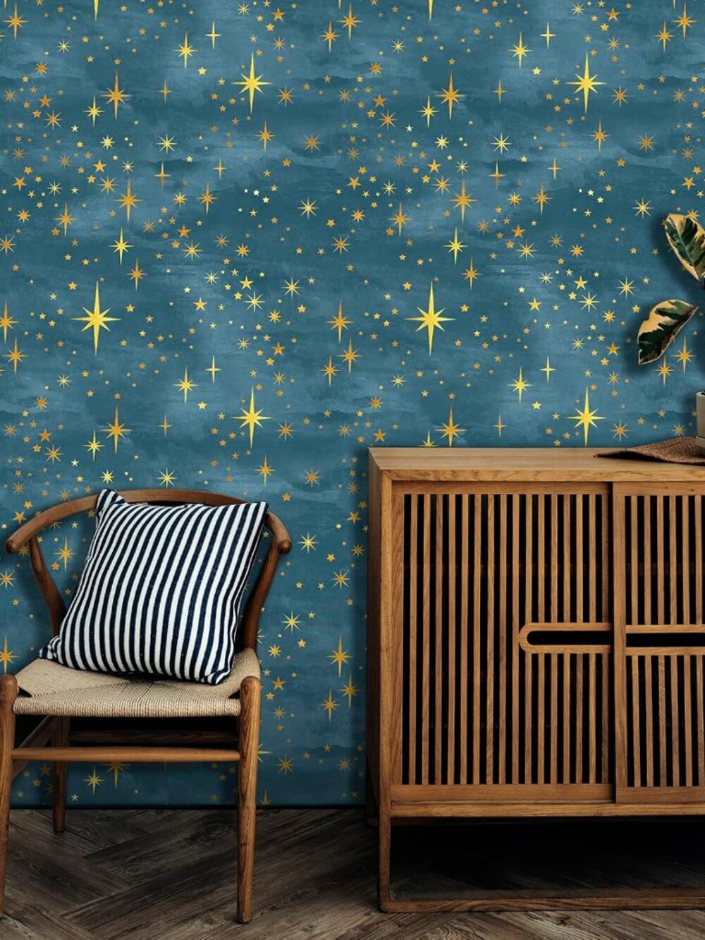 Navy Peel and Stick Wallpaper Gold Star Self Adhesive Contact Paper Sticker